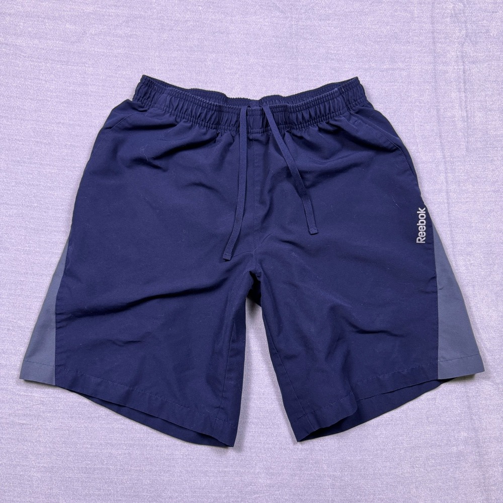 Reebok Mens Medium Shorts Blue Gray Athletic Training Gym Running‎ Lightweight